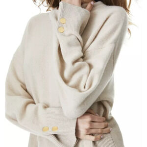 Alice + Olivia Bevan stone cashmere-blend jumper